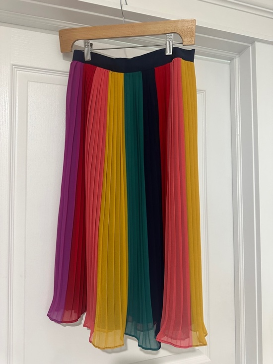 J. Crew Dresses & Skirts - J. Crew Multi-Color Pleated Midi Skirt - Purple, Red, Yellow, Green, Navy